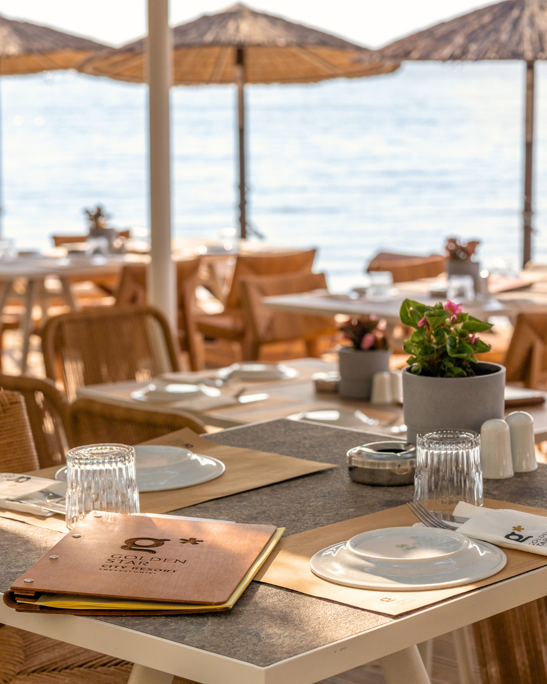 Outdoor restaurant tables
